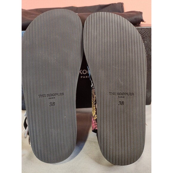 Women's The Kooples Snake Print Western Flat Sandal 38 US 7.5 - Picture 7 of 8